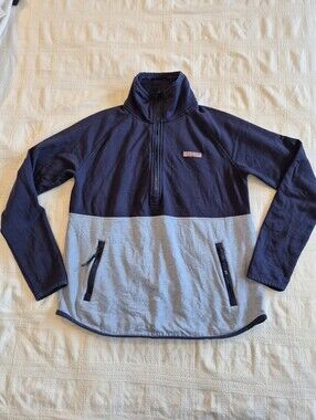 Vineyard Vines Womens Small 1/2 Zip Long Sleeve Mock Neck Blue Pullover Sweater